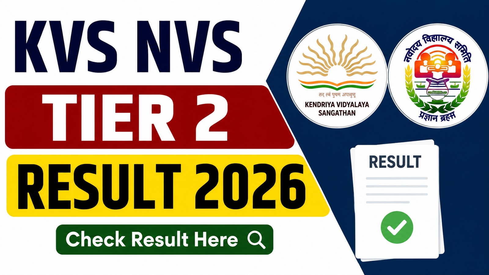 KVS NVS Tier 2 Result 2026
