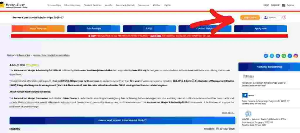 Raman Kant Munjal Scholarship 2026-27