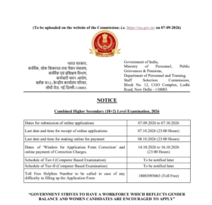 SSC CHSL Recruitment 2026