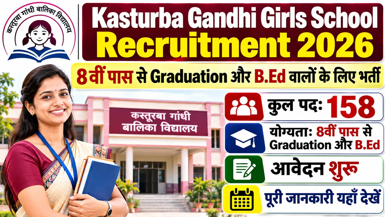 Kasturba Gandhi Girls School Recruitment 2026