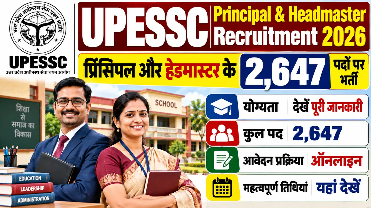 UPESSC Principal & Headmaster Recruitment 2026